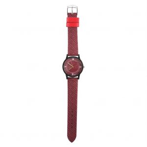 1pc &Agrave; La Mode Analogique Quartz Femelle M&acirc;le Montre Alliage Rond Bo&icirc;tier Montre-Bracelet Rose Rouge - Neuf