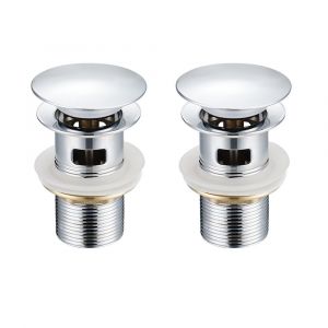 Bonde de lavabo chromée 2 pièces, bonde de lavabo escamotable, bonde de lavabo avec trop-plein pour lavabo de salle de bain avec trou de 1/4 - Neuf