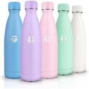 Gjfty-Gourde Isotherme, Acier Inoxydable 18/8, Bouteille Isotherme, 500ml Sans Bpa, Gourde Inox Enfant, Étanche Double Isolation, Bouteille Inox Pour Le Camping, Les Écoles, Les Gymnases - Neuf