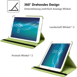 Étui Housse Coque Pour Samsung Galaxy Tab A 9.7 Pouces 2015 (Sm-P550 Sm-T550 Sm-T555) - 360 Degrés Rotation Full Protection Kickstand Case Cover,Avec Un Stylo,Écran Film (Green)[Coq9126410] - Neuf