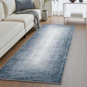 Tianyi-Tapis Salon 80 * 150cm Modern Abstrait Motif, Tapis Chambre Lavable Minimaliste Avec Support Antidérapant Et Bordure Durable, Carpet Moquette Chambre Décoratifs Modernes Pour La Maison, Bleu - Neuf