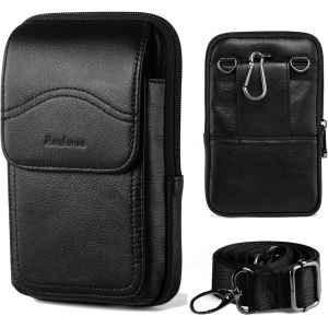 CAUC-Pochette de Ceinture Sacoche Holster Sac de t&eacute;l&eacute;phone pour Homme Mini Sacs &agrave; Bandouli&egrave;re Petit Portefeuille &Eacute;tui en Cuir Verticale - Neuf