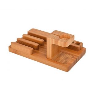 Base De Chargement En Bambou Pour T&eacute;l&eacute;phone Portable Et Apple Watch - Neuf