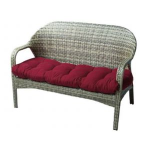 Coussin de banc rouge bordeaux pour usage int&eacute;rieur et ext&eacute;rieur, 90 x 50 cm - Neuf