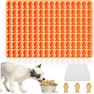 AYUHR-Moule à Biscuits pour Chien, 150 Cavité Moule Silicone Chien Forme de Coeur, 1.5 cm Tapis de Cuisson, Moule à Friandises pour Animaux pour Biscuits Chocolats Friandises Chiens(Rouge) - Neuf