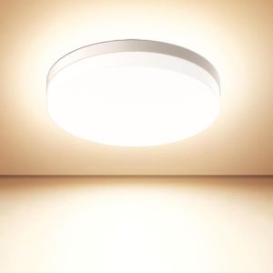 KAL-Plafonnier Led 36W, Luminaire Plafonnier 4000K 3600Lm, Ip44 Imperméable Plafonnier Salle De Bain, Plafonnier Chambre Pour Salon Chambre Cuisine Bureau,23Cm - Neuf