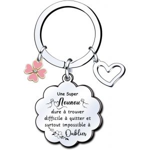 KAL-Cadeau Nounou,Porte Cl&eacute; Nounou,Cadeau Nounou Noel,Cadeau Nounou Original Fin De Contrat,Cadeau Pour Nounou Porte Clef Cadeaux Nounou Merci Cadeau No&euml;l Nounou Porte Cl&eacute;s Nounou Personnalisable - Neuf