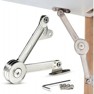 2 Pi&egrave;ces Armoire Meuble Ascenseur R&eacute;glable de Charni&egrave;re de Support, Charni&egrave;re de Maintien de Couvercle en Alliage de Zinc avec Vis et Cl&eacute; Allen, Dessus de Placard, Support 18kg - Neuf