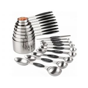 Ensemble De 17 Tasses Et Cuill&egrave;res &Agrave; Mesurer En Acier Inoxydable - Neuf