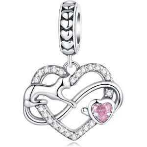 Eryi-Mère Et Fille Charme,Bijoux Femme,Pendentif Charm,En Argent Sterling 925 Avec 5a Zircone,Compatible Pour Pandora Bracelets - Neuf