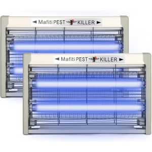 CHECARZHN--NO1-Insectes Electrique, Moustique Tueur Piège À Mouches Piège À Mouches Electrique Interieur 20W Avec Lumière Uv, Piège À Moustiques Électrique Pour Cuisine, Maison, Cour (Gris) - Neuf