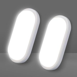 2 Pi&egrave;ces Applique Murale Int&eacute;rieure Exterieur 12w 1200lm,Plafonnier Led 4000k,Luminaires Blanc,Lampe Eclairage Exterieur Ip54,&Eacute;clairage De Plafond Pour Balcon Couloir Escalier Garage Bain - Neuf