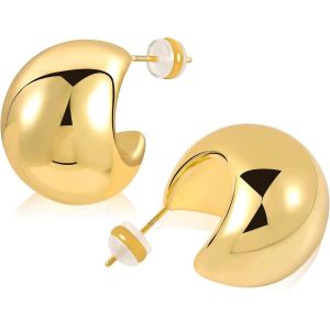 Kal-Boucles D'oreilles Femme Or Argent Goutte Acier Inoxydable Doré - Neuf