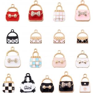 Meimie-Lot De 34 Breloques En Alliage Émaillé Pour Sac À Main Pour Femme Avec Strass En Cristal Pour La Fabrication De Bijoux,Les Travaux Manuels,Les Colliers,Les Bracelets,Les Boucles D'oreilles - Neuf