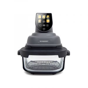 Schneider - Crispi - Or - Gris - Friteuse &agrave; Air Panoramique 1500w - 2 Bacs Verre - Neuf