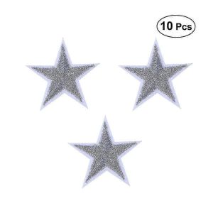 (Argent) 10 Pièces Petit Écusson Brodé Étoile À Cinq Branches Patch Décoratif Pour Vêtements T-Shirt Jeans Jupe - Neuf