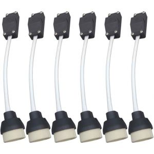 (6 Pièces) Douille De Lampe Gu10, Base En Céramique Et Bornier/Pont Avec Câble Et Manchon Isolant - Adaptateur De Connecteur De Douille D'ampoule Pour Led Et Halogène - Neuf