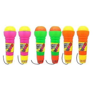 Lot de 6 microphones à écho éducatifs pour enfants, jouet avec amplificateur de voix, microphone en plastique - Neuf