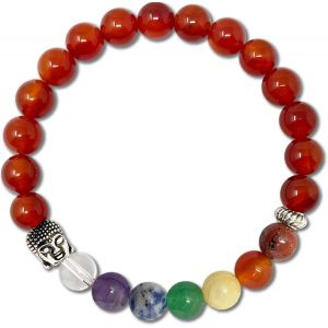 Kalsw-Bracelet Chakras Avec 7 Pierres,Bracelet Pierres Naturelles-Bracelet Boule Avec Élastique,Bracelet Énergie Yoga Pour Femme Ou Homme - Neuf