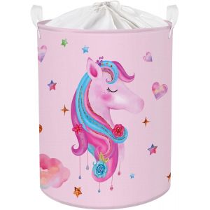 Panier Rangement Bébé Arc-En-Ciel Rose Corbeilles À Linge Sale Filles Pour Vêtements Boite De Rangement Jouets Pour Salle De Bain Chambre À Coucher, C?Ur, 36 * 45 Cm[Pou8807303] - Neuf