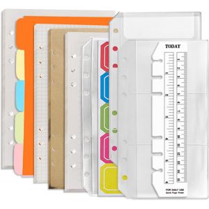 Lot De Recharges A6 &Agrave; 6 Trous - (Recharges De Papier Quadrill&eacute; + Papier Lign&eacute; + Papier Kraft + Papier &Agrave; Feuilles Mobiles Vierges) - 180 Feuilles/360 Pages (45 Feuilles De Chaque Type)[Z695] - Neuf