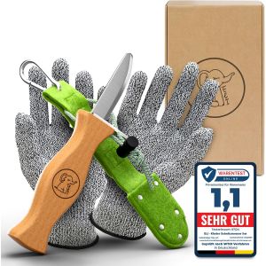 Oayew-&reg; Couteau De Sculpture Pour Enfant &Agrave; Partir De 6 Ans - Avec Sac En Feutre - Kit De Sculpture De Qualit&eacute; Sup&eacute;rieure Avec Gants R&eacute;sistants Aux Coupures - Couteau De Sculpture Pour Enfants (Gr&uuml;n) - Neuf