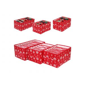 Ensemble de 6 bo&icirc;tes de rangement pliables pour v&ecirc;tements de No&euml;l - Neuf