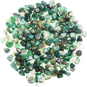 Vert Pierre d'agate Gravier Pierres Précieuses Quartz en Cristal Naturel pour la décoration de la Maison Remplisseur de Vase Fond de Piscine Mis en Pot Décoration (Environ 310g/Sac) - Neuf