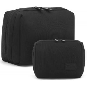 MAA-Lot de 2 Trousse de Toilette Femme Trousse de Toilette Voyage Trousse Maquillage Imperméable Portable Trousse Cosmétiques à Glissière Grande Petite Capacité Trousse Maquillage Femme (Noir) - Neuf