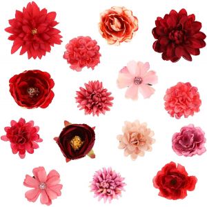 Lbgwp60-Lot De 21 Pinces &Agrave; Cheveux En Forme De Rose - Style Boh&egrave;me - Pour Mari&eacute;e - Style Hawa&iuml;en - Pour F&ecirc;te De Mariage - Rouge - Neuf