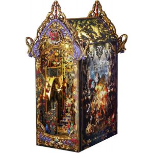 Bricolage En Bois Maison De Poupées Livres, Livre Nook Kits Avec La Lumière De Led, Puzzle 3d Modèle De Construction Kit, Miniature Du Château De L'artisanat - Neuf