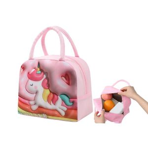 Sac &Agrave; Lunch Isotherme Pour Enfants, Motif Dessin Anim&eacute; 3d, Tissu Oxford, Glaci&egrave;re Portable - Neuf