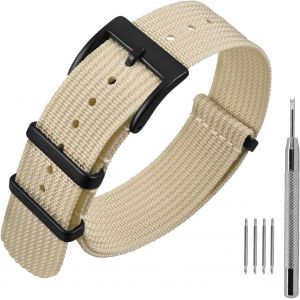 Kal-Bracelet De Montre En Nylon Avec Boucle En Acier Inoxydable, Sport Bande De Remplacement 16mm 18mm 20mm 22mm - Neuf