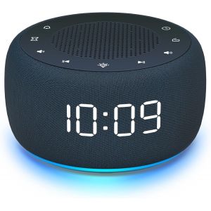 Radio-Réveil Pour La Chambre - Son De Haute Qualité Pour La Radio, Veilleuse 7 Couleurs, Affichage Complet Avec Variateur D'Intensité Pour La Table De Nuit (Bleu Marine) - Neuf