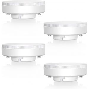 Gx53 7w Led Bulb, Cool White 6000k, Non-Dimmable, Equivalent To 50w Halogen, Gx53 Led Spotlight For Cabinets, Showcases, 180°, Ac 220v, 650lm, Pack Of 4 - Neuf