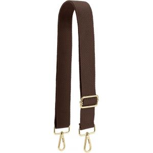 Nzqaf-Sangle De Sac De Rechange Réglable En Toile, Large Ceinture De Sac À Bandoulière Avec Crochets Pivotants En Métal Pour Sac Messager,Cuir-Marron Foncé - Neuf