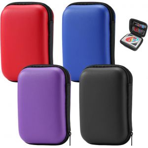 Loc-4 Pi&egrave;ces Rangement Carte A Jouer,Boite De Rangement Carte Pour ,Noir/Rouge/Violet/Bleu Jeux De Carte Boite,Utilis&eacute; Pour Ranger Les Cartes &Agrave; Jouer,&Eacute;couteurs Et Les C&acirc;bles De Donn&eacute;es - Neuf