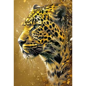 Oayew-40x50cm Diamant Peinture L&eacute;opard Kitdiamond Painting Leopard Peinture Par Num&eacute;ro Leopard Broderie Diamond Grand Format Painting Animali&egrave;re En Strass Rond 5d Style R&eacute;tro Ferme Et D&eacute;cisif - Neuf