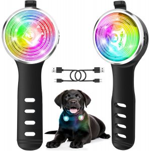 Jgd-Lot De 2 Collier Lumineux Chien Rechargeable Usb-C, 8 Modes Am&eacute;lior&eacute;s, Collier De Chien Pour Clip De Nuit, Ipx6 &Eacute;tanche Et Bande En Silicone Lumi&egrave;res De S&eacute;curit&eacute; - Neuf