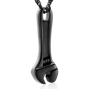 Kal-Cl&eacute; Collier Urne Pour Cendres Pour Femmes Hommes Porte-Cendres Humaines Acier Inoxydable Marteau Bijoux De Cr&eacute;mation Pour Cendres Pendentif Urne - Neuf