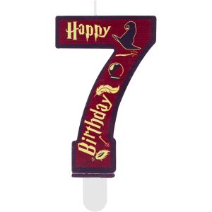 MEVRONISSHOP-Bougie Chiffre 7 Anniversaire &Eacute;cole de Magie - D&eacute;coration de G&acirc;teau pour Enfants 7 Ans, Th&egrave;me Sorcier Gar&ccedil;on et Fille, Accessoires Anniversaire Magique pour F&ecirc;te d'Enfant - Neuf