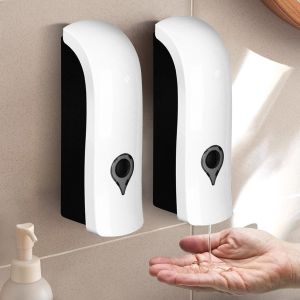 KAL-300Ml Distributeur De Savon Manuel,Distributeur De Savon Mural, Distributeur De Savon Liquide, Distributeur Savon, Distributeur De Shampooing, Pour Salle De Bain Cuisine Marché Hôtel (Blanc) - Neuf