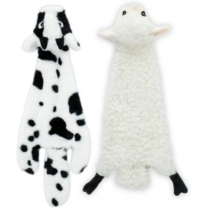 Squeaky Dog Toy 2 In 1 With Soft Fabric For Small Medium Large Pets No Padding For Indoor Play,Cow,M - Neuf