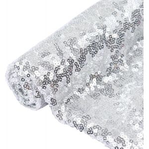 Tissu &Agrave; Paillettes Au M&egrave;tre, Argent, 1 M, Silber, 1 M&egrave;tre - Neuf