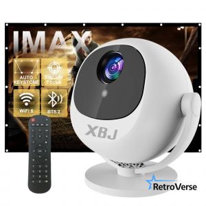 Projecteur Sph&eacute;rique XBJ 4K Cin&eacute;ma Maison Android WiFi 6 Bluetooth 5.0 Rotation 360&deg; - Neuf