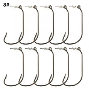 10pcs / Box Portable Manivelle Crochet De P&ecirc;che Installation Simple Transport Pratique Crochet Barb&eacute; T&ecirc;te De Manivelle En Acier &Agrave; Haute Teneur En Carbone Pour Les Amateurs De P&ecirc;che-3 - Neuf