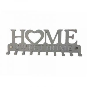 Clavier mural « Home Sweet Home » ¿ Support mural pour vestes, clés ou serviettes ¿ Matériel de montage inclus, argent - Neuf