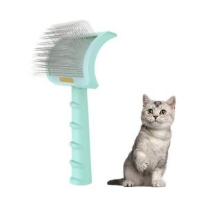 Brosse De Toilettage Haut De Gamme Pour Chiens Et Chats &iquest; Peigne &Agrave; Poils Longs Pour Un D&eacute;m&ecirc;lage Et Un Massage Efficaces &iquest; Manche Ergonomique, Vert - Neuf