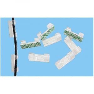 100pcs pinces de câble adhésif Rangement de câble Fixation auto-adhésive,Organisateur de fil électrique Support de support Gestion de support pour TV / Chargeur / voiture / PC / Bureau / Maison,Trans - Neuf