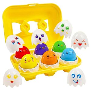 Oeufs de P&acirc;ques enfant en bas &acirc;ge Sensoriel Matching Oeufs Jouets Apprentissage &Eacute;ducatifVoyage Bingo Parfait Stuffers Bi - Neuf